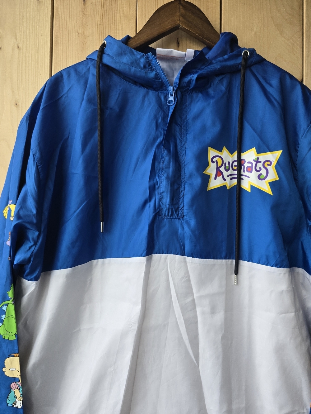 Nickelodeon Rugrats Pullover Windbreaker Cartoon Jacket Blue White Mens Medium - Picture 2 of 13